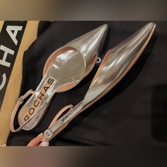 Rochas Metallic Silver Sandals - Picture 3 of 4